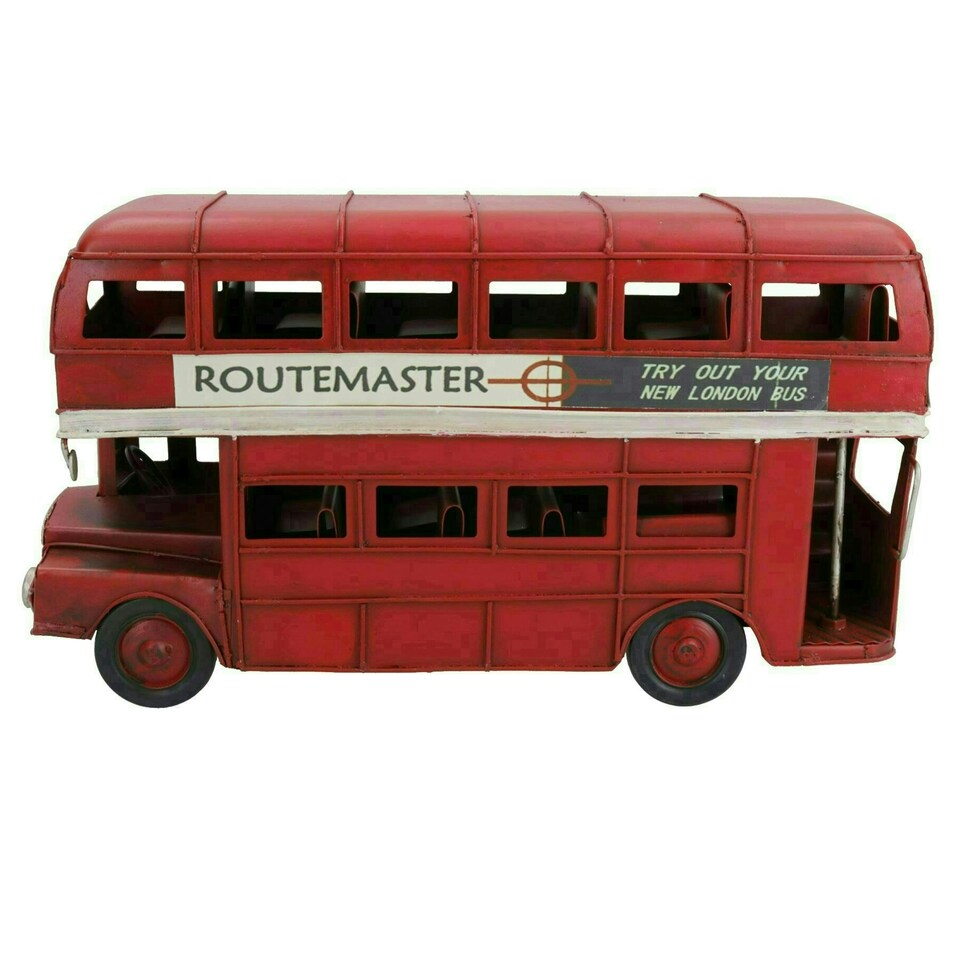 image 1 of Quality Historical Metal Vintage London Bus Metal Model Replica Ornament Gift