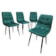 image 1 of Dining Chairs set of 4 velvet green kitchen chairs Green