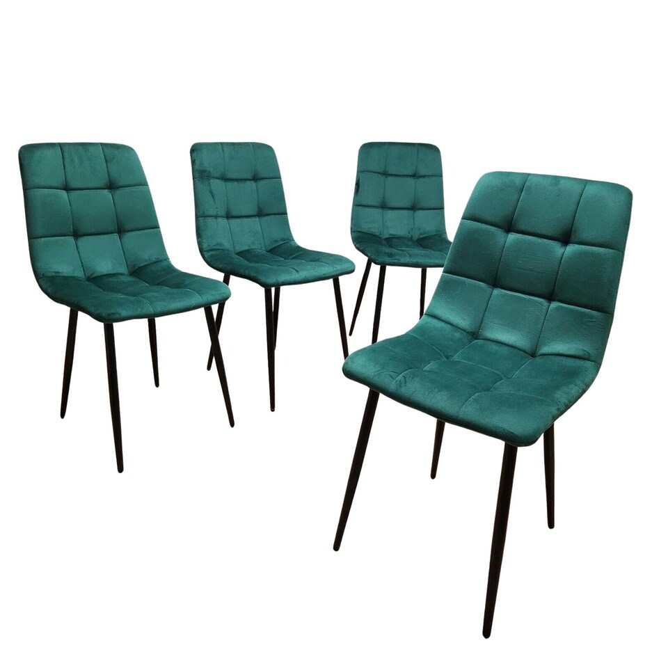 image 1 of Dining Chairs set of 4 velvet green kitchen chairs Green