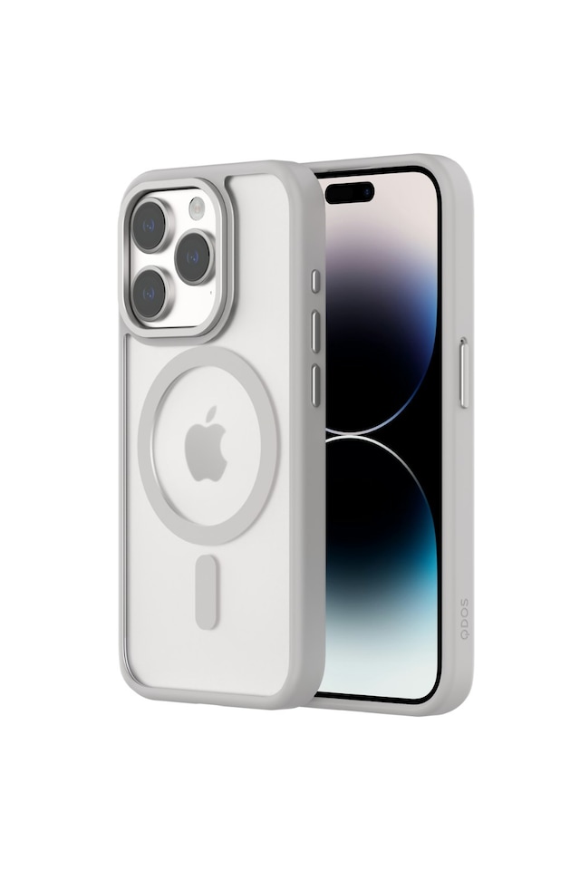 image 1 of QDOS Hybrid Soft + Snap (MagSafe) Case for iPhone 15 Pro - White Grey | White