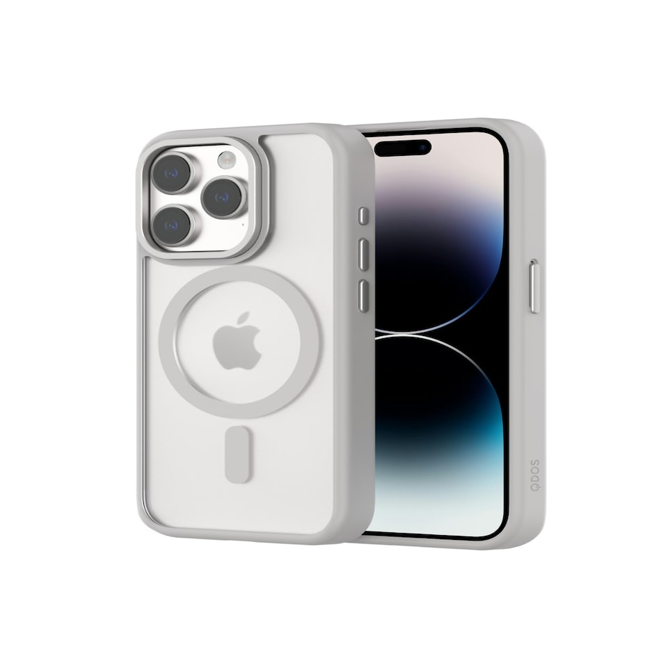 image 1 of QDOS Hybrid Soft + Snap (MagSafe) Case for iPhone 15 Pro - White Grey White