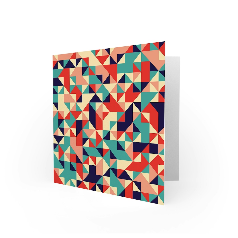 image 1 of Abstract Triangles Pattern Art Blank Just to Say Card