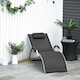 image 2 of Outsunny Sun Lounge Recliner Lounge Chair Design Ergonomic w/ Pillow Black