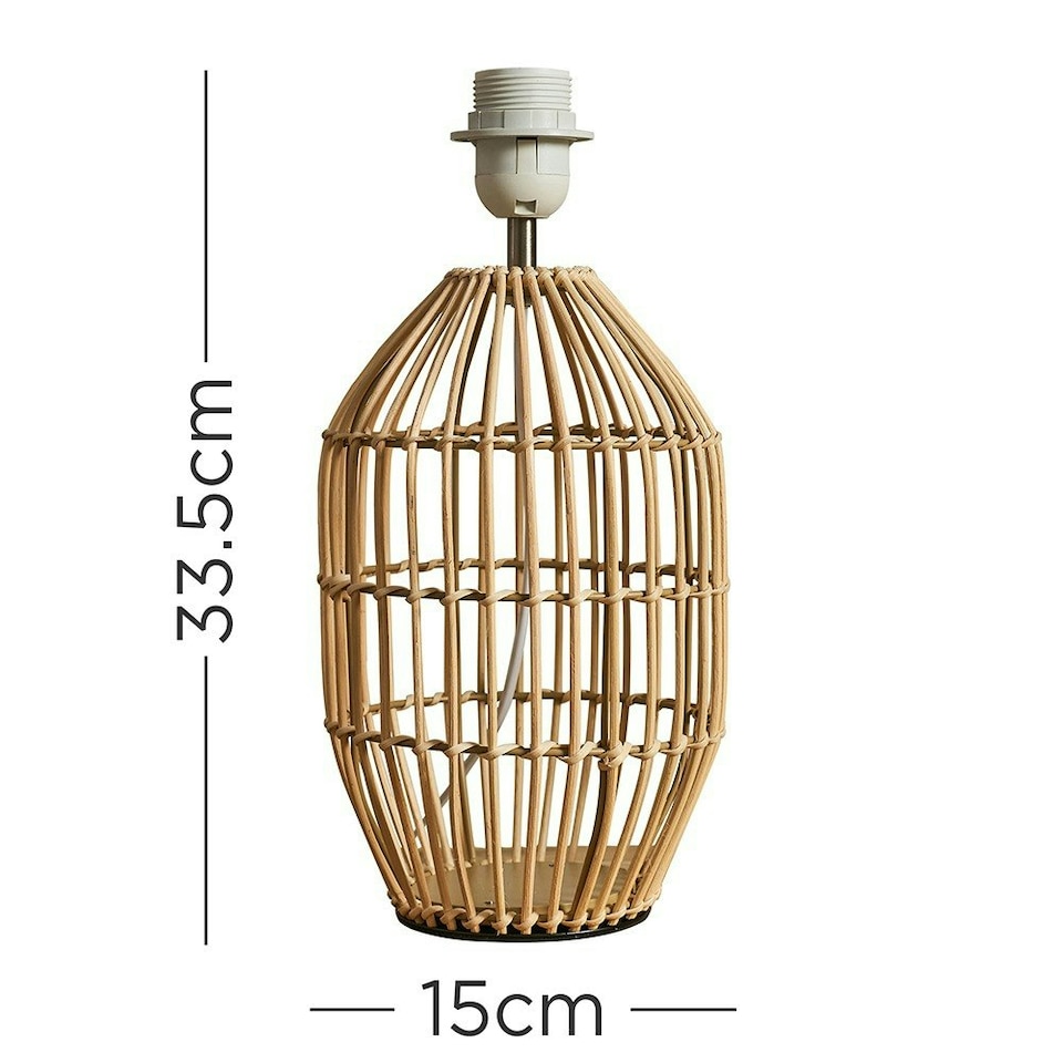 image 1 of ValueLights Contemporary Natural Rattan Cylinder Table Lamp Base