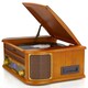 image 2 of Denver 9-in-1 Retro Vintage DAB Bluetooth Wooden Radio Record Player - MRD-51BT | Brown | Vintage Wood