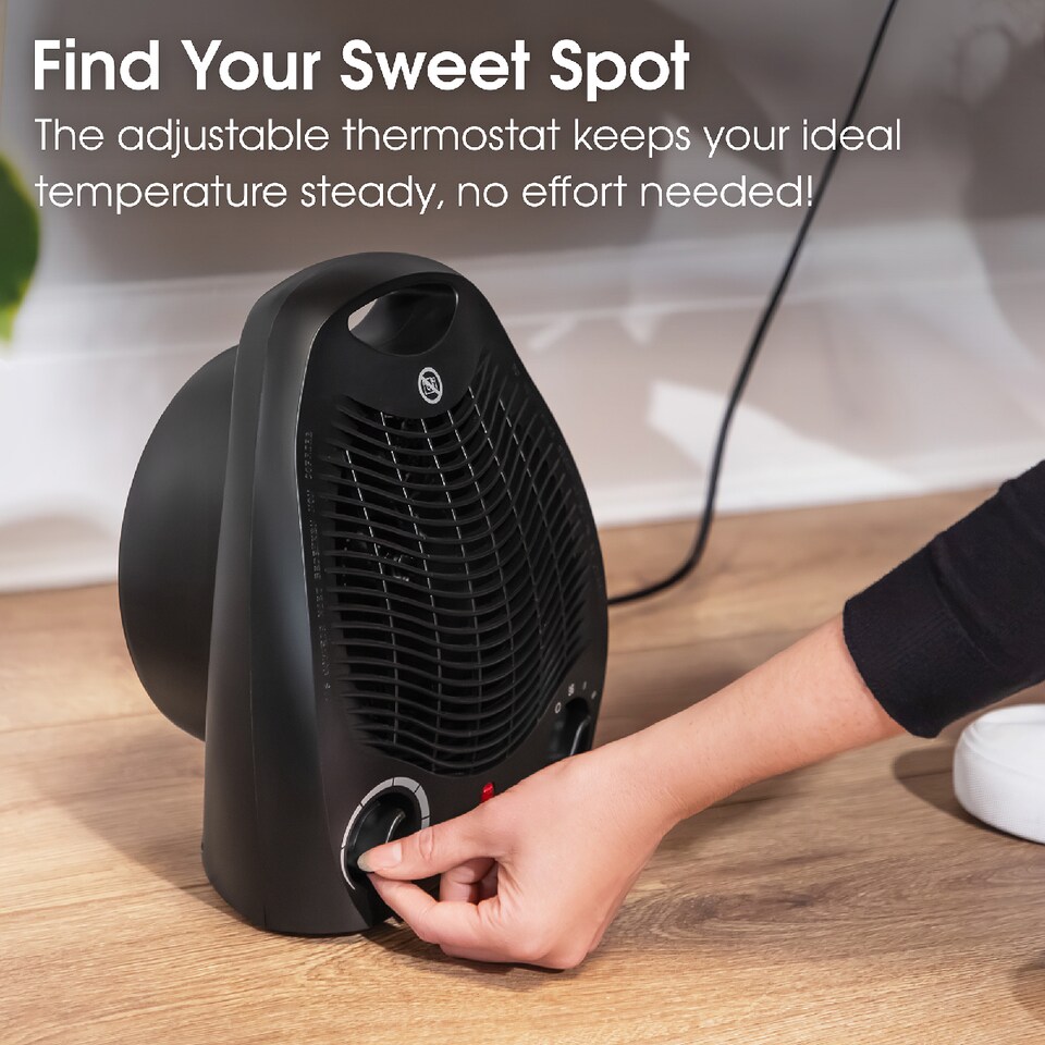 image 1 of Abode AFH1002B Electric Heater Black 2000W Cooling Fan Mode with 2 Heat Settings