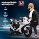image 6 of HOMCOM Honda Licensed 6V Kids Electric Motorbike Ride On Motorcycle Vehicle with Headlights, Music, Training Wheels, for Ages 3-5 Years White