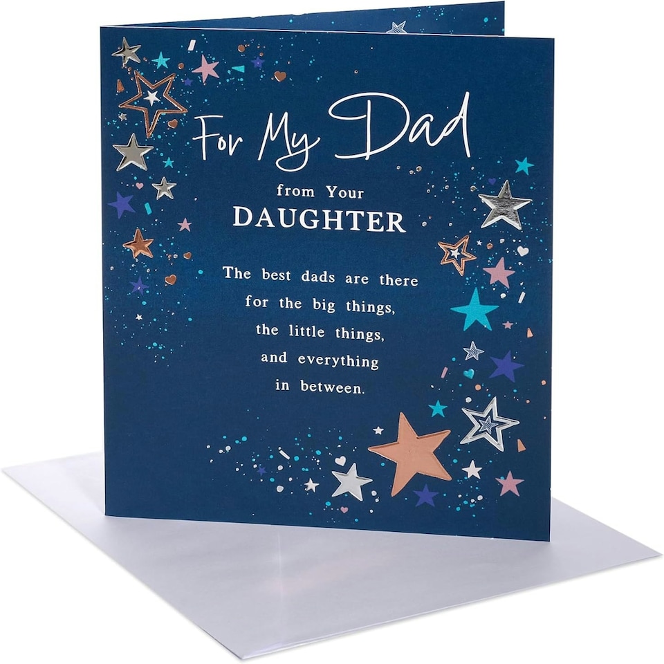 image 1 of Starry Design Dad Birthday Card From Your Daughter