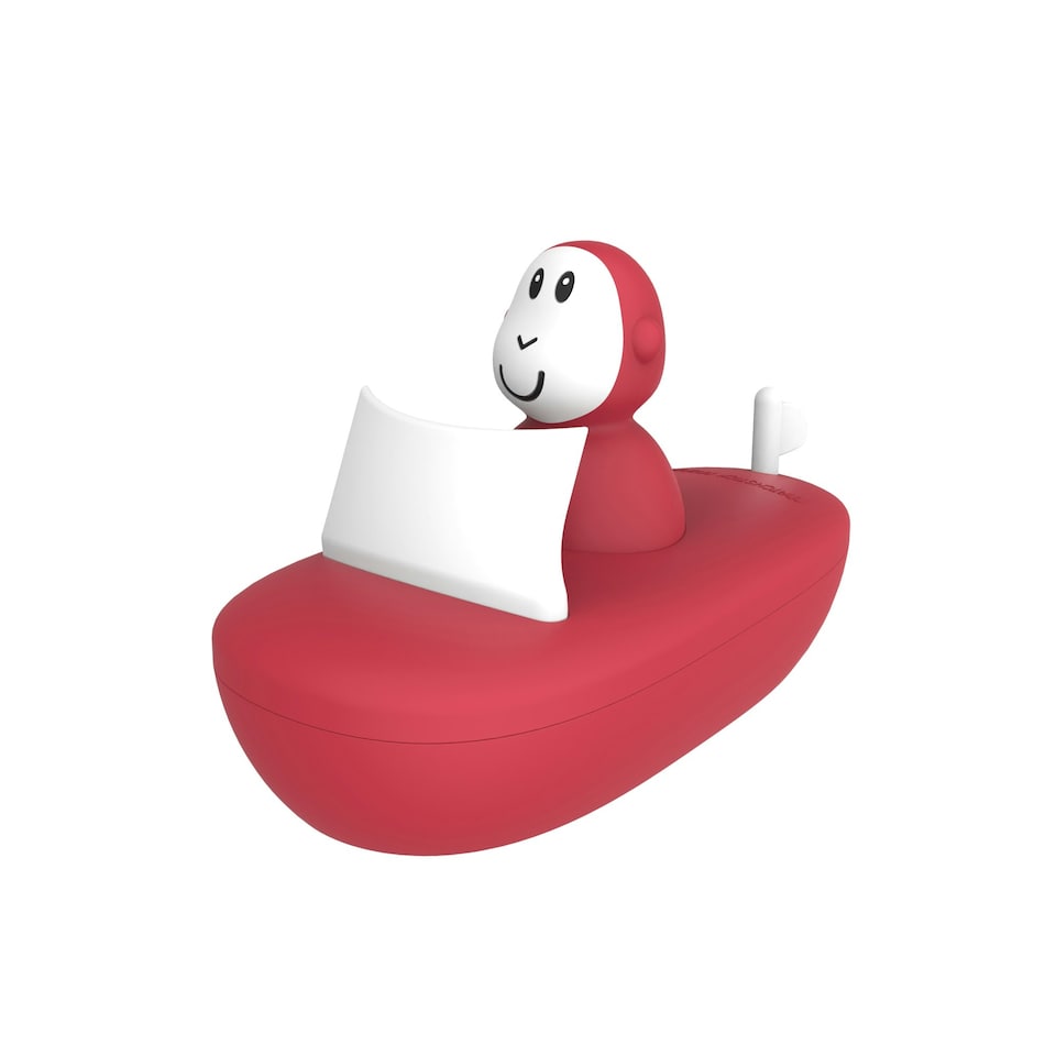 image 1 of Matchstick Monkey Bathtime Boat Set Red