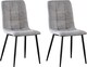 image 3 of MCC Direct Henri Faux Suede Leather Dining Chairs Set of 4 Light Grey