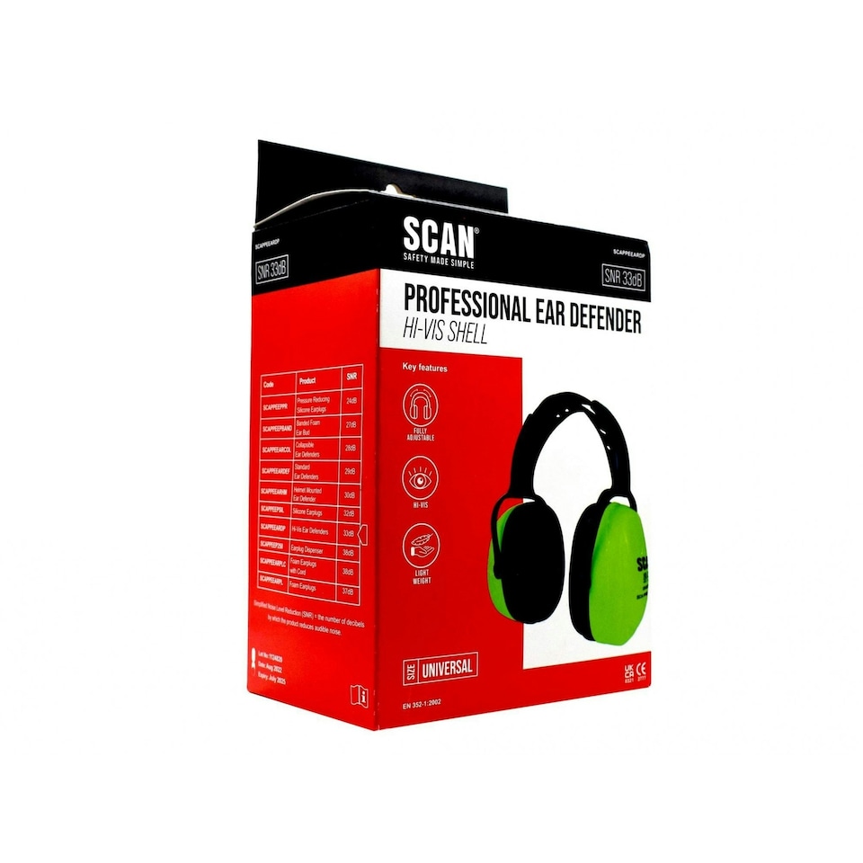 image 1 of Scan Hi-vis Ear Defenders - Multi Colour - One Size Multi | One Size