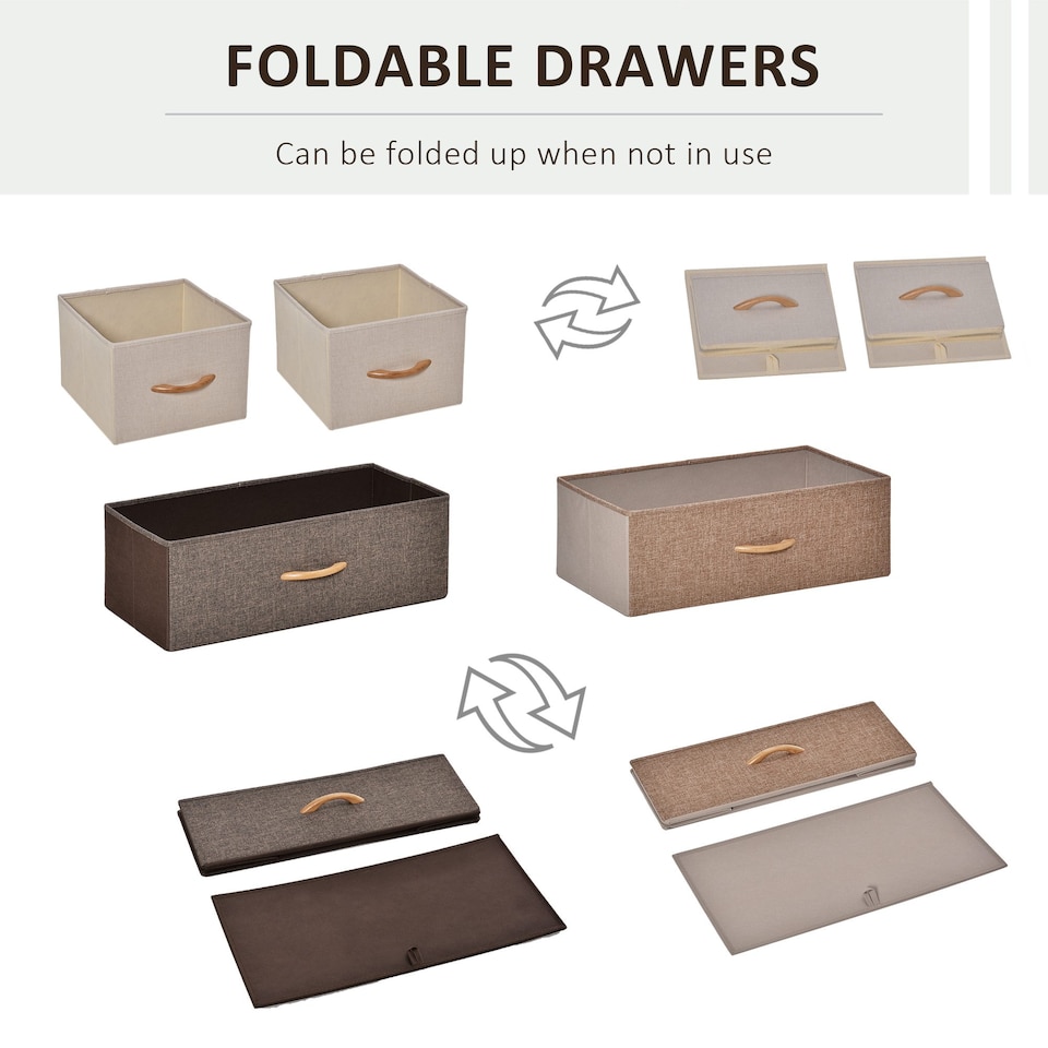 image 1 of HOMCOM Closet Dresser, Dresser Tower With 4 Easy Pull Fabric Drawer Steel Frame