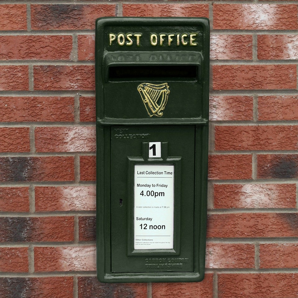 image 1 of Green Irish Post Box with Stand