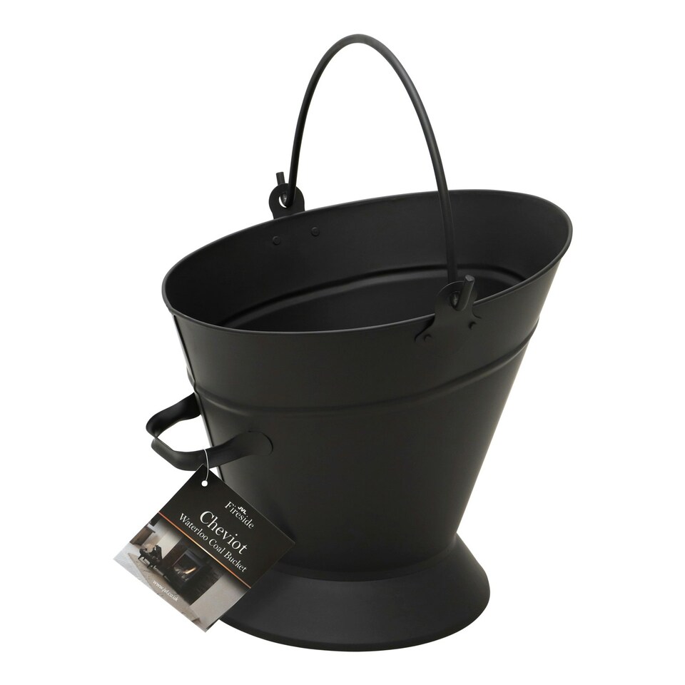 image 1 of JVL Steel Cheviot Waterloo Fire Companion Coal Bucket - Black