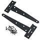 image 2 of 6in / 152mm Heavy Duty T Tee Hinges For Shed + Garden Gates Black Finish 8pc
