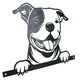 image 5 of Black Metal Peeking Staffie Silhouette with Fixing Plate Garden Ornament Gift