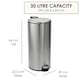 image 6 of CALITEK 30 Litre Kitchen Bin Stainless Steel Odour Free Hands Free Operation with Fingerprint Proof Coating Silver