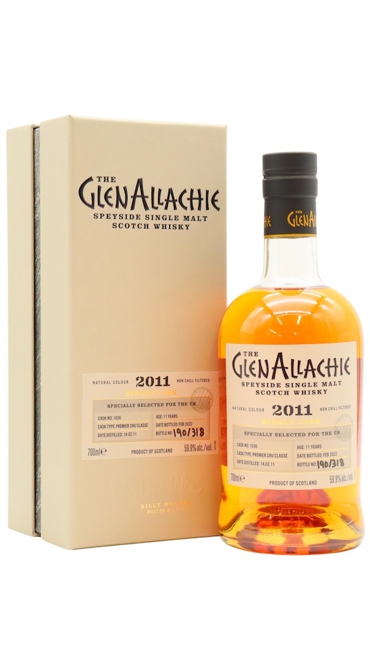 GlenAllachie - Single Cask No. 1036 - Premier Cru Classe Cask 2011 11 year old Whisky
