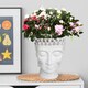 image 8 of White Oval Face Planter Head Buddha Plant Pot Indoor Pot Cover L19 W18 H24 cm, 2.6 ltrs Cap.