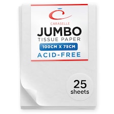 Caraselle Jumbo Large White Acid Free Tissue Paper - 25 Sheets/Pk (75 x 100cm) | White | XL