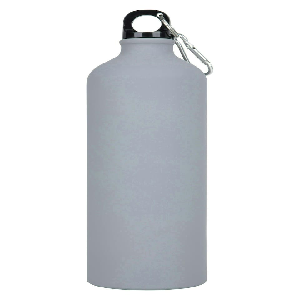 image 1 of Mountain Warehouse Drinking Water Bottle Matt Aluminium Fitness Camping Flask Grey