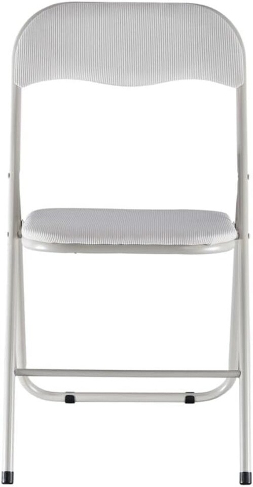 image 1 of 6 Pc Folding Lightweight Chair Set Portable Metal Frame PVC Velvet Ribcord Seats | Multi | Beige Ribcord