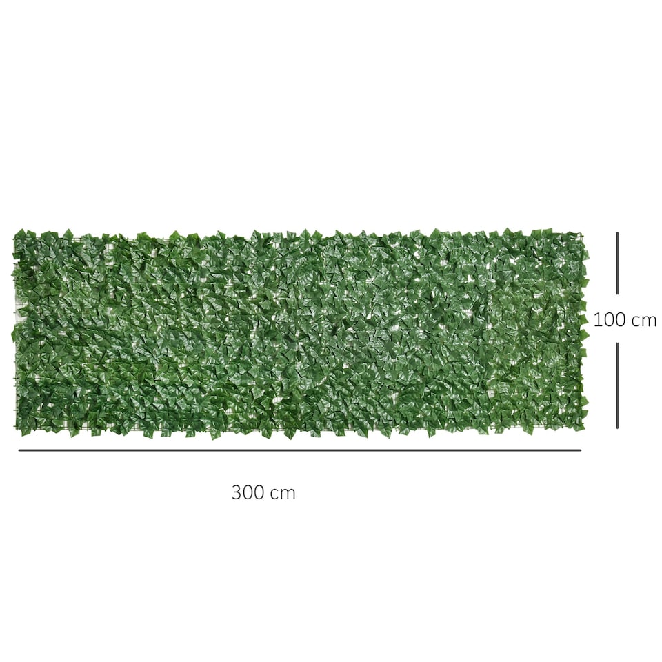 image 1 of Outsunny Artificial Leaf Hedge Panel Garden Fence Privacy Screen on Roll 1m x 3m