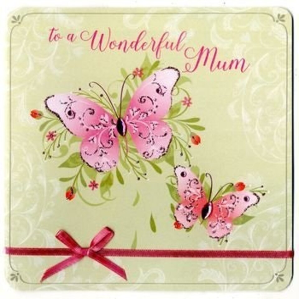 image 1 of Second Nature Handmade Unique Mother's Day Greeting Card Butterflies