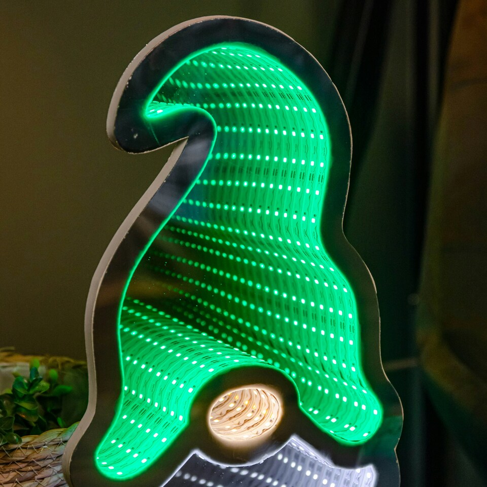 image 1 of 40cm Infinity Gonk with Hat on Metal Base with Green, White and Red LEDs