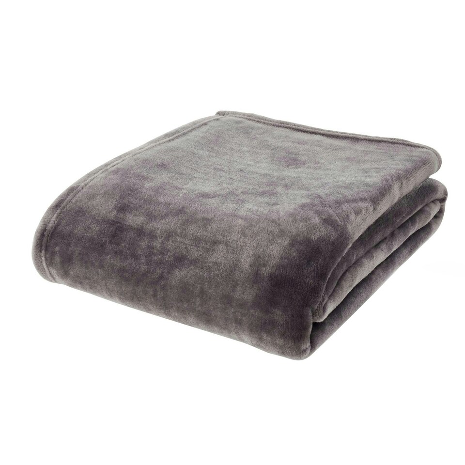 image 1 of Catherine Lansfield Velvet Raschel 200x240cm Throw Charcoal Grey