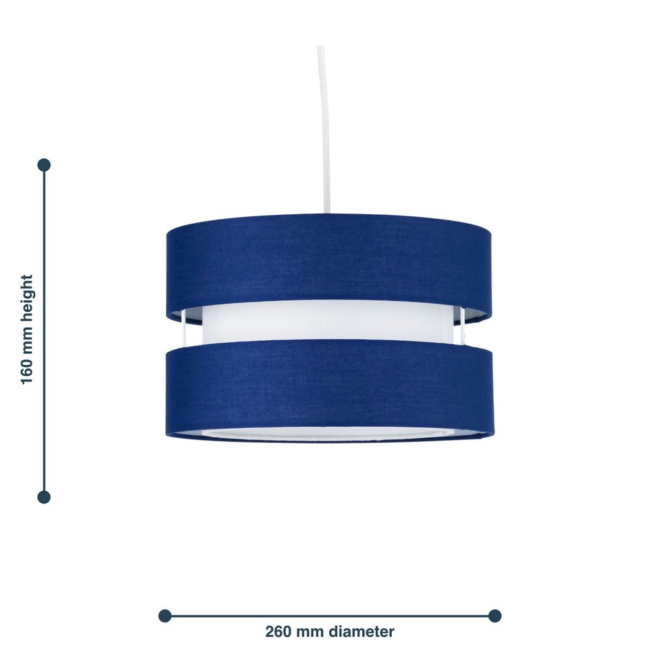 image 1 of Benni - Navy Blue 26cm Pendant Shade Blue