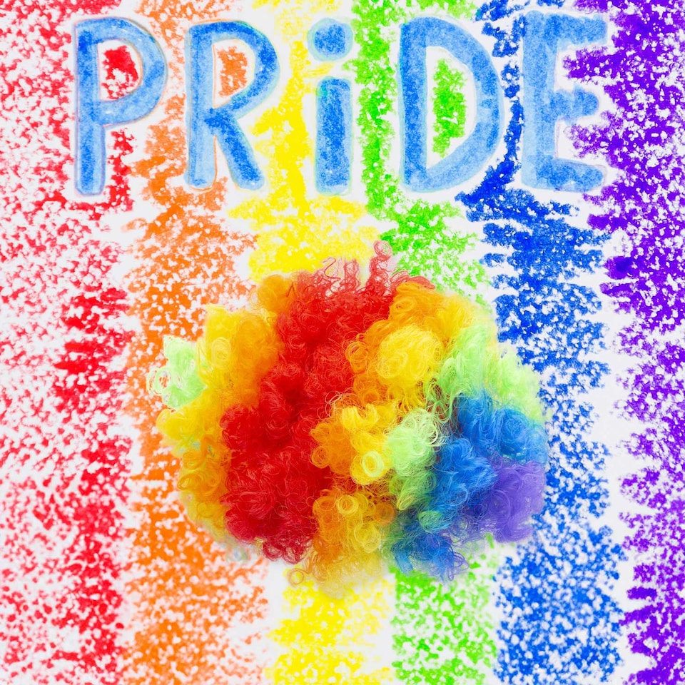 image 1 of vfm-estore Pride Wig LGBT Rainbow Festival Hair, 1 Piece