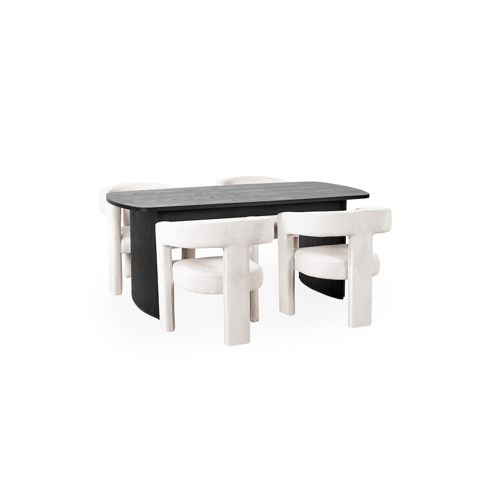 image 1 of Louis Fluted Extending Dining Table - Black
