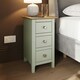 image 4 of Taberno Oak 3 Drawer Bedside Table Nightstand Cabinet Sage Green