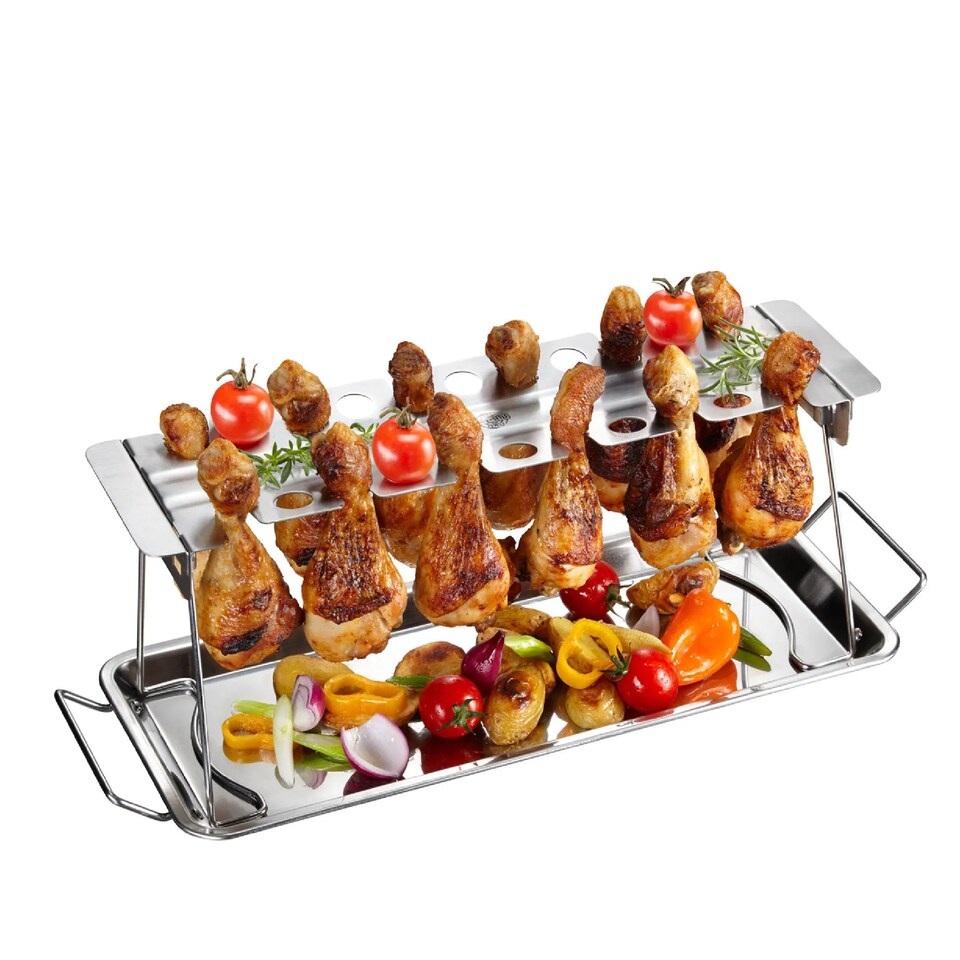 image 1 of GEFU BBQ Stainless Steel Chicken Leg Holder for 12 Pieces