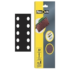 Flexovit 1/2 Sanding Sheets Perforated Fine 120 Grit (Pack Of 10)