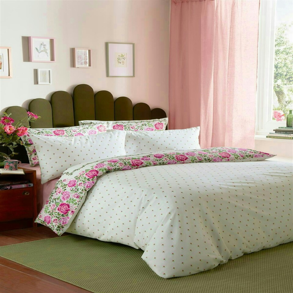 image 1 of Cath Kidston Dolly Rose Duvet Cover Set - King - Sage Green | King