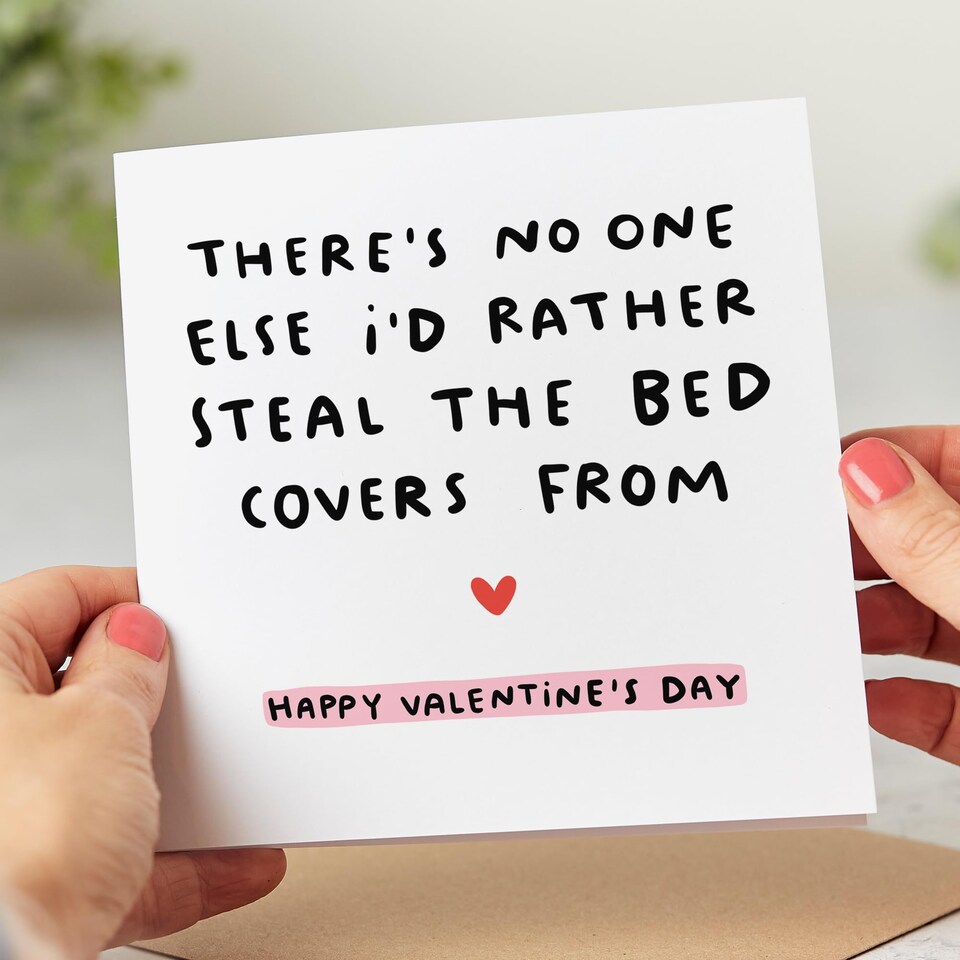 image 1 of Steal The Bed Covers Valentine's Day Card, Funny Valentine's Card, For Husband, Wife, Boyfriend, Girlfriend