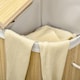 image 9 of HOMCOM Bamboo Laundry Basket with Lid, 100 Litres Laundry Hamper with 2 Sections, Removable Washable Lining, Washing Baskets, 62.5 x 37 x 60.5cm, Natural