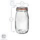 image 3 of Argon Tableware Glass Storage Jars with Labels - 1.5 Litre - Orange Seal - Pack of 6