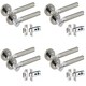 image 1 of Golden Grace 4 Pairs Titan Design Door Handles on Round Rose in Satin Nickel Polished Chrome with 2.5" Tubular Latch - 52mm Diameter Grey