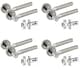 image 1 of Golden Grace 4 Pairs Titan Design Door Handles on Round Rose in Satin Nickel Polished Chrome with 2.5" Tubular Latch - 52mm Diameter | Grey | 4 Pairs