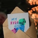 image 3 of My Ride Or Die Skull With Roses and Butterfly Art Card