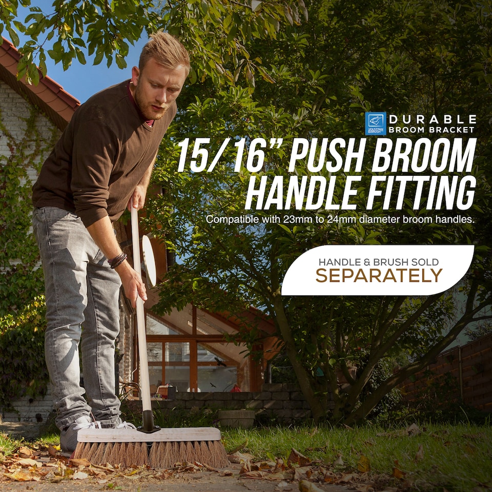 image 1 of The Dustpan and Brush Store Heavy Duty Plastic Broom Bracket - 3 Pack