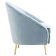 image 3 of Interiors by Premier Blue Velvet Armchair with Cushion, Plush Foam Seat With Gold Finish Metal Legs, Living Room Accent Chair