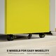 image 4 of Vinsetto 3 Drawer File Cabinet, Lockable Metal Filling Cabinet, Yellow