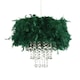 image 3 of Contemporary Green Feather Pendant Light Shade with Transparent Acrylic Droplets | Green