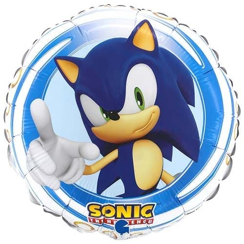 Sonic The Hedgehog Double Sided Round Foil Helium Balloon 46cm / 18 in