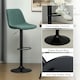 image 8 of HOMCOM Bar Stools Set of 2 Adjustable Swivel Bar Chairs with Backrest Green