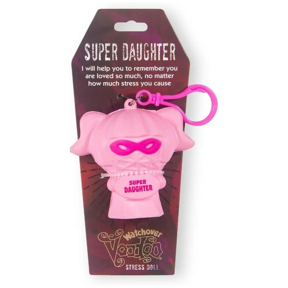 History & Heraldry Voodoo Stress Toy Keychain -  Super Daughter